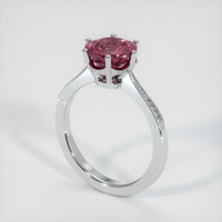 1.80 Ct. Reddish Pink Sapphire Ring, 18K White Gold 2