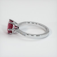 1.80 Ct. Reddish Pink Sapphire Ring, 18K White Gold 4
