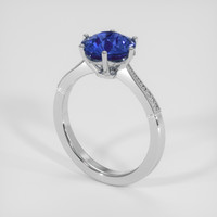3.16 Ct. Blue Sapphire Ring, 18K White Gold 2