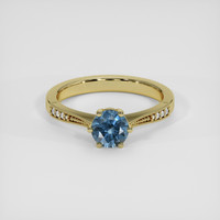 1.03 Ct. Blue Sapphire Ring, 10K Yellow Gold 1