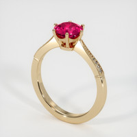 1.51 Ct. Purplish Red Ruby Ring, 14K Yellow Gold 2