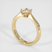 0.71 Ct. Peach Sapphire Ring, 14K Yellow Gold 2
