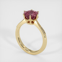 1.80 Ct. Reddish Pink Sapphire Ring, 18K Yellow Gold 2