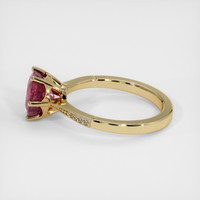 1.80 Ct. Reddish Pink Sapphire Ring, 18K Yellow Gold 4