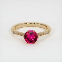 1.51 Ct. Purplish Red Ruby Ring, 18K Yellow Gold 1