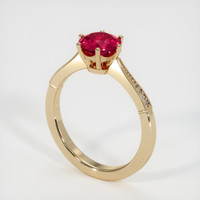 1.51 Ct. Purplish Red Ruby Ring, 18K Yellow Gold 2