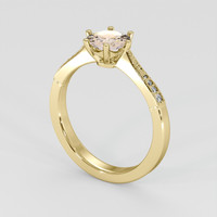 0.71 Ct. Peach Sapphire Ring, 18K Yellow Gold 2