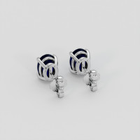 <span>1.96</span>&nbsp;<span class="tooltip-light">Ct.Tw.<span class="tooltiptext">Total Carat Weight</span></span> Blue Sapphire Earrings, Platinum 950 4