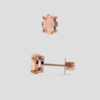 <span>2.02</span>&nbsp;<span class="tooltip-light">Ct.Tw.<span class="tooltiptext">Total Carat Weight</span></span> Padparadscha Sapphire Earrings, 14K Rose Gold 2