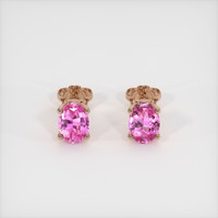 <span>1.27</span>&nbsp;<span class="tooltip-light">Ct.Tw.<span class="tooltiptext">Total Carat Weight</span></span> Sapphire Earrings, 14K Rose Gold 1