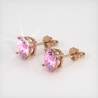 2.08 Ct.Tw. Gemstone Earrings, 14K Rose Gold 2