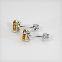 1.12 Ct.Tw. Orangish Yellow Sapphire Earrings, 14K White Gold 3
