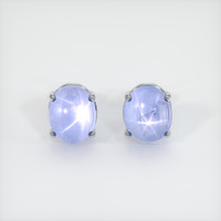 <span>10.77</span>&nbsp;<span class="tooltip-light">Ct.Tw.<span class="tooltiptext">Total Carat Weight</span></span> Purplish Blue Sapphire Earrings, 14K White Gold 1