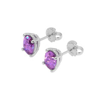 1.82 Ct.Tw. Purple Sapphire Earrings, 14K White Gold 3