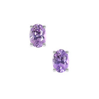 1.91 Ct.Tw. Purple Sapphire Earrings, 14K White Gold 1
