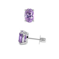 1.91 Ct.Tw. Purple Sapphire Earrings, 14K White Gold 2
