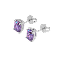 1.91 Ct.Tw. Purple Sapphire Earrings, 14K White Gold 3
