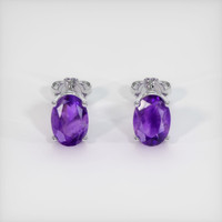 1.62 Ct.Tw. Gemstone Earrings, 14K White Gold 1