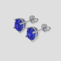 <span>3.24</span> <span class="tooltip-light">Ct.Tw.<span class="tooltiptext">Total Carat Weight</span></span> Blue Sapphire Earrings, 14K White Gold 3