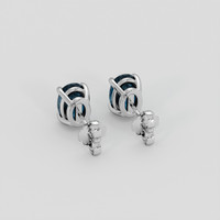 <span>2.30</span>&nbsp;<span class="tooltip-light">Ct.Tw.<span class="tooltiptext">Total Carat Weight</span></span> Greenish Blue Sapphire Earrings, 14K White Gold 4