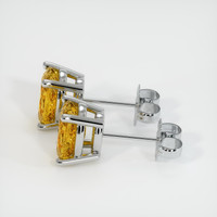 1.81 Ct.Tw. Orangish Yellow Sapphire Earrings, 18K White Gold 3
