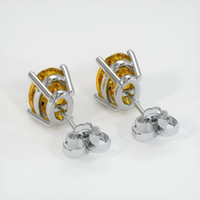 1.81 Ct.Tw. Orangish Yellow Sapphire Earrings, 18K White Gold 4