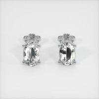 <span>1.01</span>&nbsp;<span class="tooltip-light">Ct.Tw.<span class="tooltiptext">Total Carat Weight</span></span> Sapphire Earrings, 18K White Gold 1