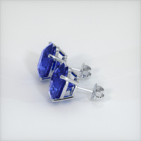 8.72 Ct.Tw. Blue Sapphire Earrings, 18K White Gold 2