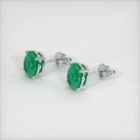 Studs Emerald Earrings 2.28 Ct.Tw.Total Carat Weight, 18K White Gold Preview