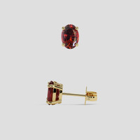 <span>1.73</span>&nbsp;<span class="tooltip-light">Ct.Tw.<span class="tooltiptext">Total Carat Weight</span></span> Red Garnet Earrings, 14K Yellow Gold 2
