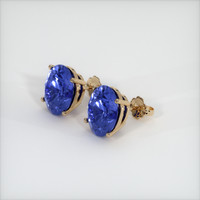 8.74 Ct.Tw. Blue Sapphire Earrings, 14K Yellow Gold 3