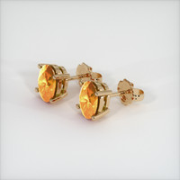 1.81 Ct.Tw. Orangish Yellow Sapphire Earrings, 14K Yellow Gold 3