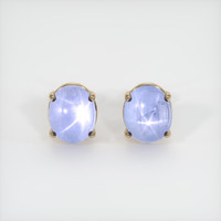 <span>10.77</span>&nbsp;<span class="tooltip-light">Ct.Tw.<span class="tooltiptext">Total Carat Weight</span></span> Purplish Blue Sapphire Earrings, 14K Yellow Gold 1