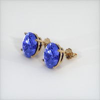 8.74 Ct.Tw. Blue Sapphire Earrings, 14K Yellow Gold 3