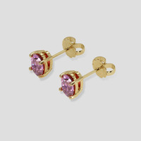 <span>1.72</span> <span class="tooltip-light">Ct.Tw.<span class="tooltiptext">Total Carat Weight</span></span> Pinkish Purple Sapphire Earrings, 14K Yellow Gold 3