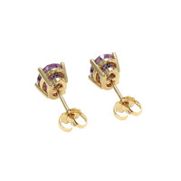 1.79 Ct.Tw. Pinkish Purple Sapphire Earrings, 14K Yellow Gold 4