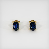 2.14 Ct.Tw. Blue Sapphire Earrings, 14K Yellow Gold 1