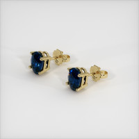 2.14 Ct.Tw. Blue Sapphire Earrings, 14K Yellow Gold 2