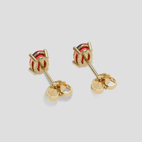 <span>1.14</span>&nbsp;<span class="tooltip-light">Ct.Tw.<span class="tooltiptext">Total Carat Weight</span></span> Pink Sapphire Earrings, 14K Yellow Gold 4