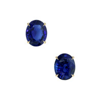 5.84 Ct.Tw. Blue Sapphire Earrings, 14K Yellow Gold 1
