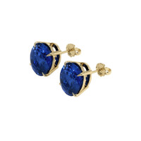 5.84 Ct.Tw. Blue Sapphire Earrings, 14K Yellow Gold 3