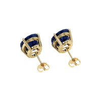 5.84 Ct.Tw. Blue Sapphire Earrings, 14K Yellow Gold 4