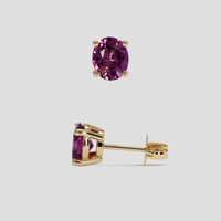 <span>1.27</span>&nbsp;<span class="tooltip-light">Ct.Tw.<span class="tooltiptext">Total Carat Weight</span></span> Purple Sapphire Earrings, 14K Yellow Gold 2
