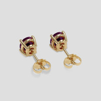 <span>1.27</span>&nbsp;<span class="tooltip-light">Ct.Tw.<span class="tooltiptext">Total Carat Weight</span></span> Purple Sapphire Earrings, 14K Yellow Gold 4