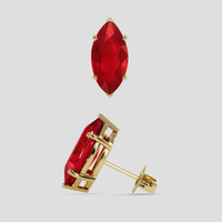 <span>8.00</span>&nbsp;<span class="tooltip-light">Ct.Tw.<span class="tooltiptext">Total Carat Weight</span></span> Ruby Earrings, 14K Yellow Gold 2