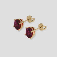 <span>2.10</span>&nbsp;<span class="tooltip-light">Ct.Tw.<span class="tooltiptext">Total Carat Weight</span></span> Purplish Red Rhodolite Garnet Earrings, 14K Yellow Gold 3