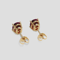 <span>2.10</span>&nbsp;<span class="tooltip-light">Ct.Tw.<span class="tooltiptext">Total Carat Weight</span></span> Purplish Red Rhodolite Garnet Earrings, 14K Yellow Gold 4