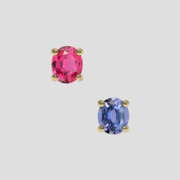 <span>0.95</span>&nbsp;<span class="tooltip-light">Ct.Tw.<span class="tooltiptext">Total Carat Weight</span></span> Blue Spinel Earrings, 14K Yellow Gold 1