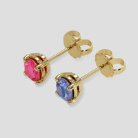 <span>0.95</span>&nbsp;<span class="tooltip-light">Ct.Tw.<span class="tooltiptext">Total Carat Weight</span></span> Blue Spinel Earrings, 14K Yellow Gold 3