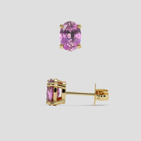 <span>1.72</span> <span class="tooltip-light">Ct.Tw.<span class="tooltiptext">Total Carat Weight</span></span> Pinkish Purple Sapphire Earrings, 18K Yellow Gold 2